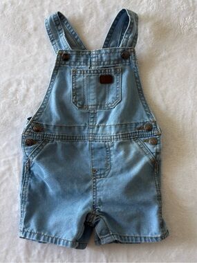 Lee Light Blue Denim Short Overalls for Kids